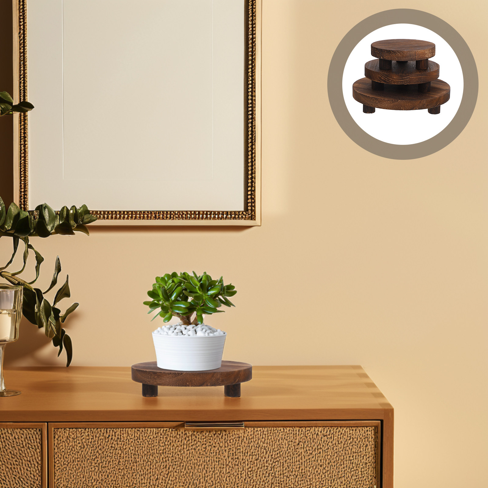 Display Risers Set - Conjunto de 3 Suportes de Madeira